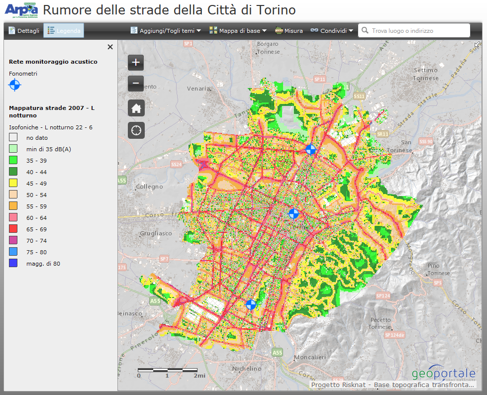 Rumore delle strade della Città di Torino