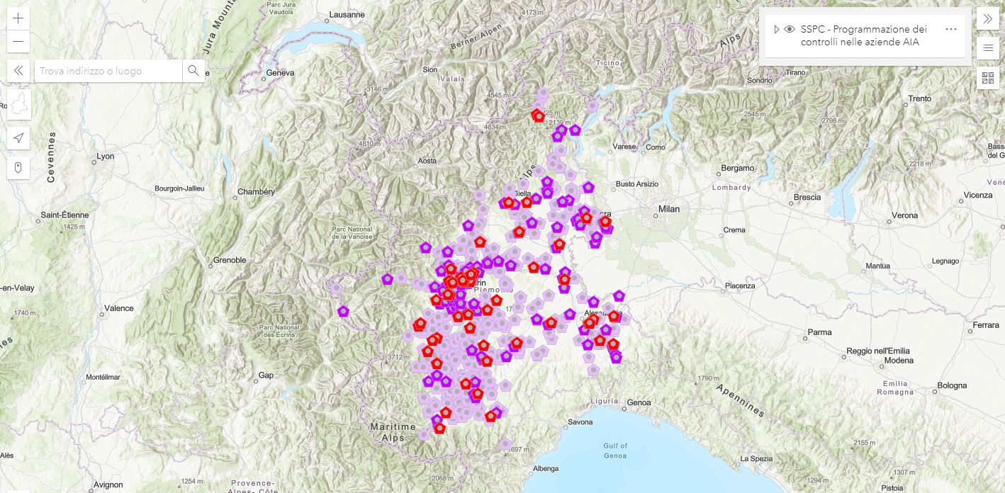 Mappa delle aziende AIA