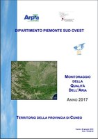 copertina relazione qualità dell'aria prov. Cuneo 2017