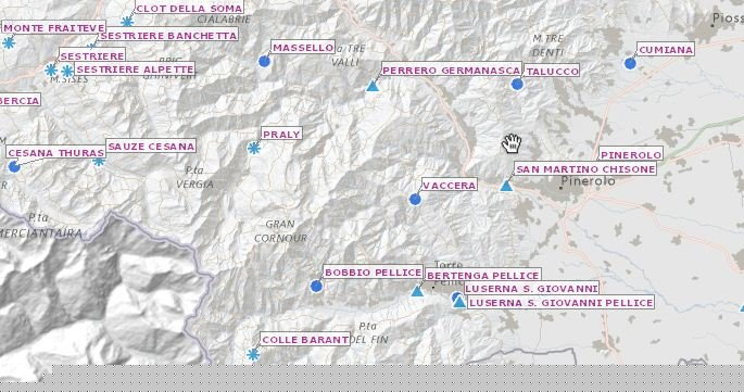 Mappa stazioni meteo