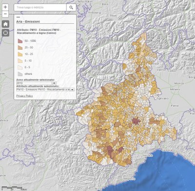 Mappa emissioni riscaldamento